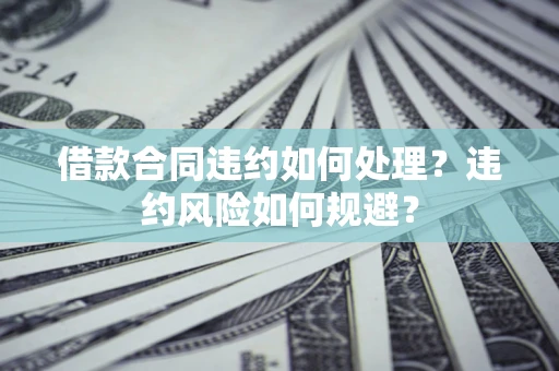 武汉借款合同违约如何处理？违约风险如何规避？