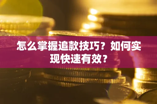 武汉怎么掌握追款技巧？如何实现快速有效？