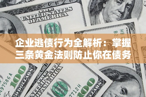 武汉企业逃债行为全解析：掌握三条黄金法则防止你在债务乱局中“踩雷”
