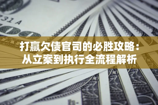 武汉打赢欠债官司的必胜攻略：从立案到执行全流程解析